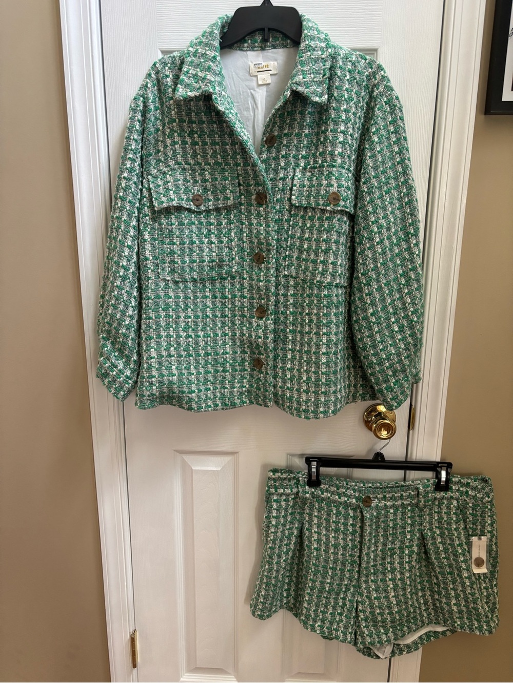 Anthropologie Maeve Tweed Relaxed Shacket Shirt w/ Shorts, Size 14, NWT SEE NOTE - Picture 5 of 11